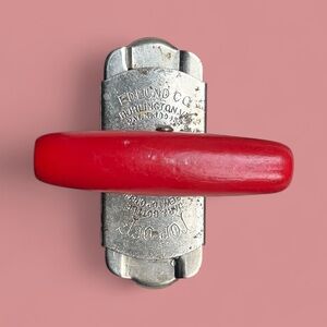 Vintage Edlund Co Jar & Bottle Screwtop Opener w/Red Wooden Handle